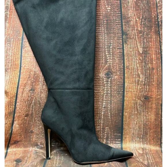 NIB Good American Women's Suede Stiletto Pointed Toe  Over the Knee Boots Sz 12 - Picture 10 of 14